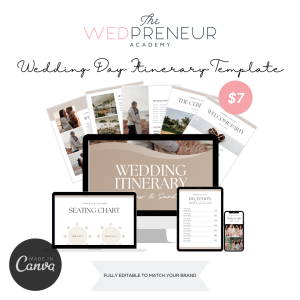 wedding day itinerary template